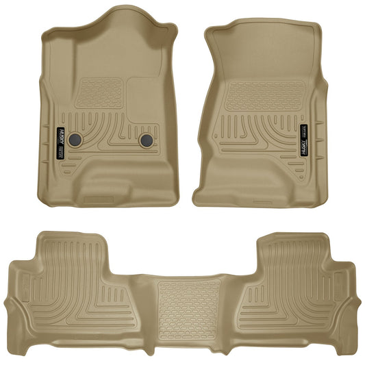 Husky Liners Weatherbeater - Alfombrillas para Chevrolet Tahoe & GMC Yukon 2015-2020 | Frente y 2ª Fila, 3 Piezas, Color café - 99203
