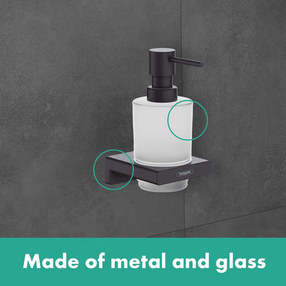 hansgrohe AddStoris - Dispensador de jabón líquido en Negro Mate de 6 Pulgadas, Accesorios en Negro Mate, 41745670
