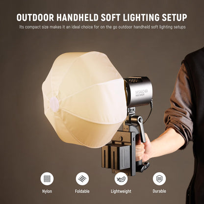 NEEWER 12"/30cm Softbox Linterna con NEEWER Montaje (No Bowens), 360° Omnidireccional Mini Softbox Modificador Difusor de Luz Liberación Rápida para MS60 MS60B MS60C MS150B Luz Estudio Video LED,NS6L