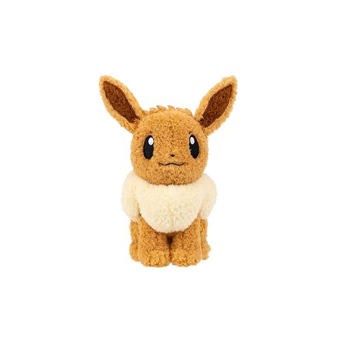 Pokémon Cuddly Eevee - Peluche Suave y lanudo de 8 Pulgadas con Detalles auténticos