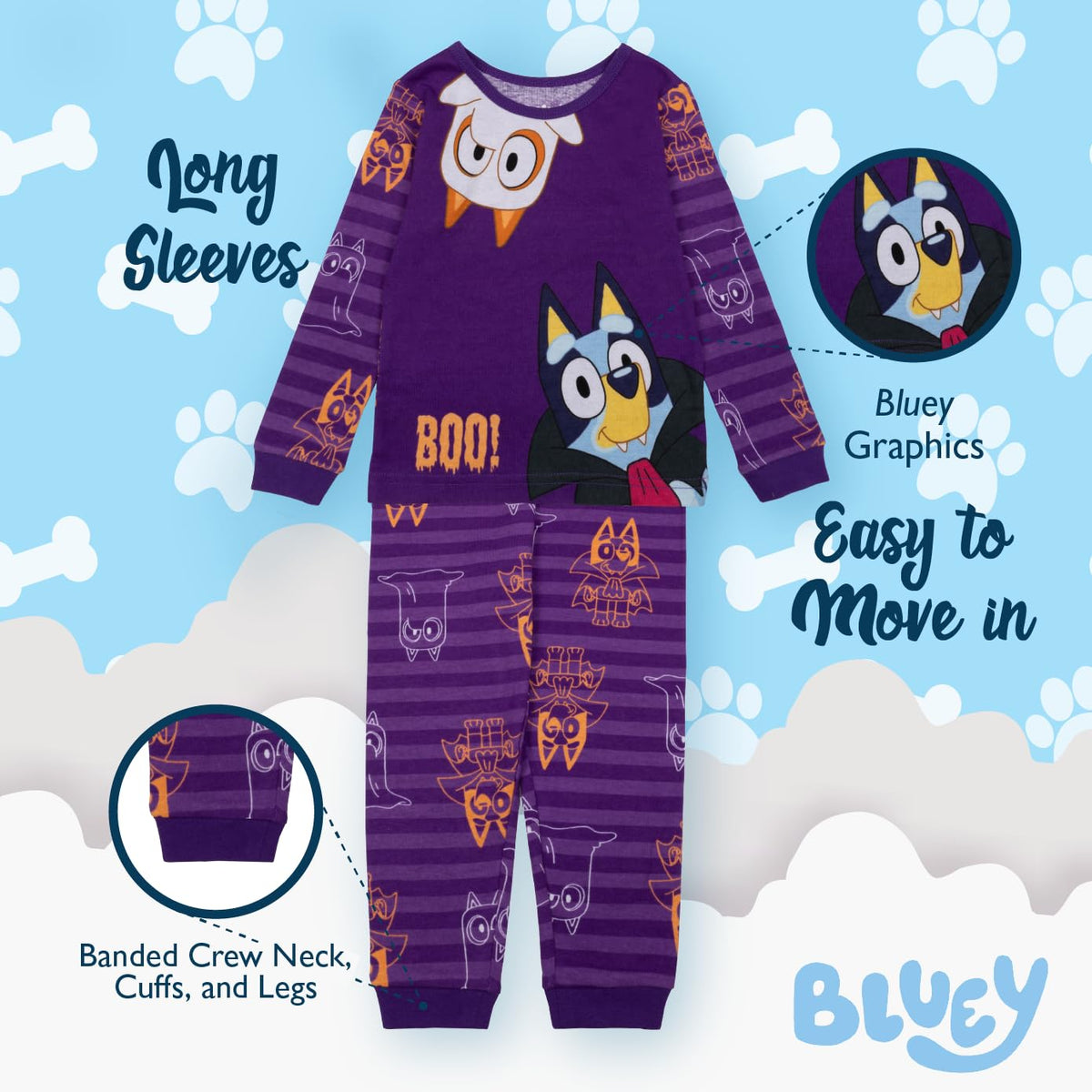 Bluey Conjunto de Pijama de algodón Ajustado de 2 Piezas Juego de Pijama para Niñas