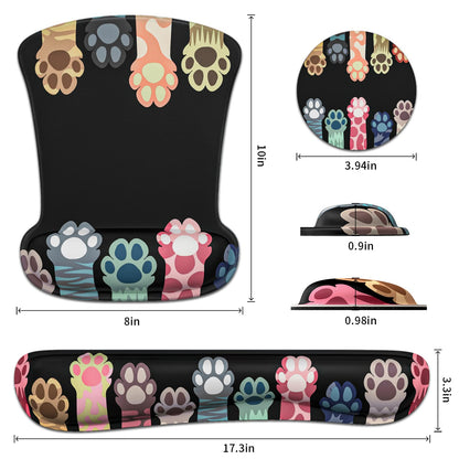Soporte para reposamuñecas de gel ergonómico para mouse y teclado de espuma viscoelástica, base de poliuretano de goma antideslizante, falfombrilla de mouse para computadora y oficina