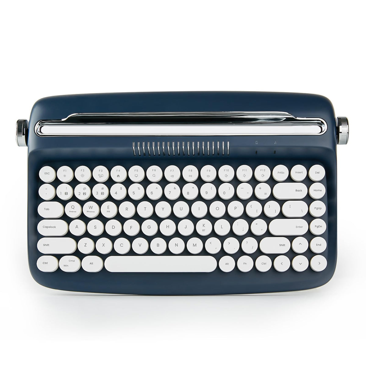 YUNZII ACTTO B303 Teclado inalámbrico, Teclado Retro Bluetooth para máquina de Escribir con Soporte Integrado para múltiples Dispositivos (inglés, Medianoche)