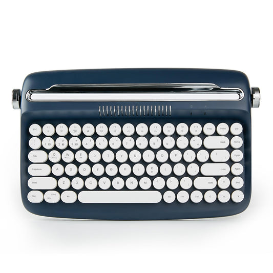 YUNZII ACTTO B303 Teclado inalámbrico, Teclado Retro Bluetooth para máquina de Escribir con Soporte Integrado para múltiples Dispositivos (inglés, Medianoche)