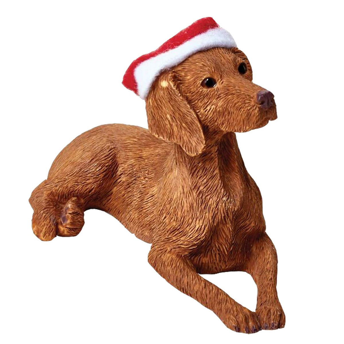 Sandicast Vizsla - Adorno navideño con Sombrero de Papá Noel