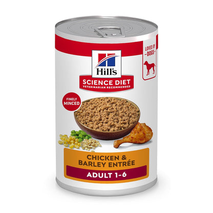 Hill's Science Diet Alimento Húmedo para Perro Adulto Pollo 12 Pack 369G | Alimento húmedo Hill's para perro, digestión saludable, sistema inmunológico fuerte, omega-6 y vitamina E