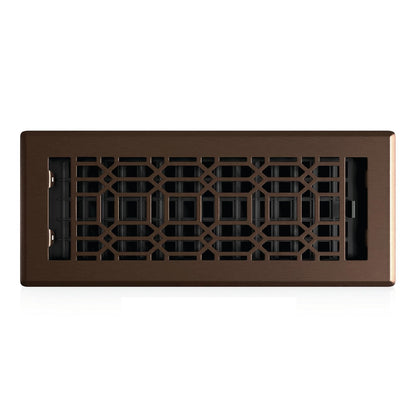 Decor Grates NGH212-NKL - Registrador de piso, 4 x 12, Bronce frotado - 4 x 12 inches - Bronce frotado - Registro de piso