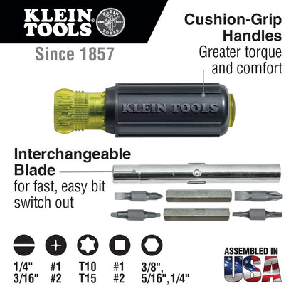 Klein Tools 80019 Juego de herramientas, destornillador de punta múltiple y kit de herramientas de destornillador de tuerca, 30 puntas y tamaños diferentes de fuerza industrial, 4 piezas