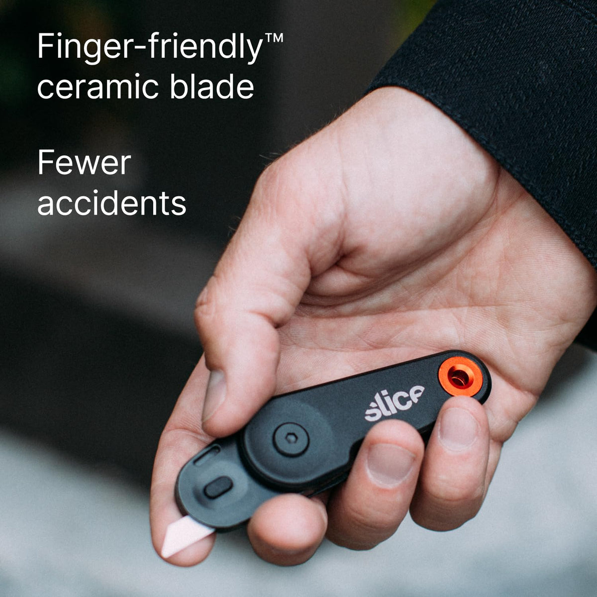 Slice Everyday Carry (EDC) - Cuchillo plegable para uso diario | Cuchillo de bolsillo moderno | Hoja de cerámica segura que dura 11 veces más que el metal, cortador de caja compacto y conveniente | 1
