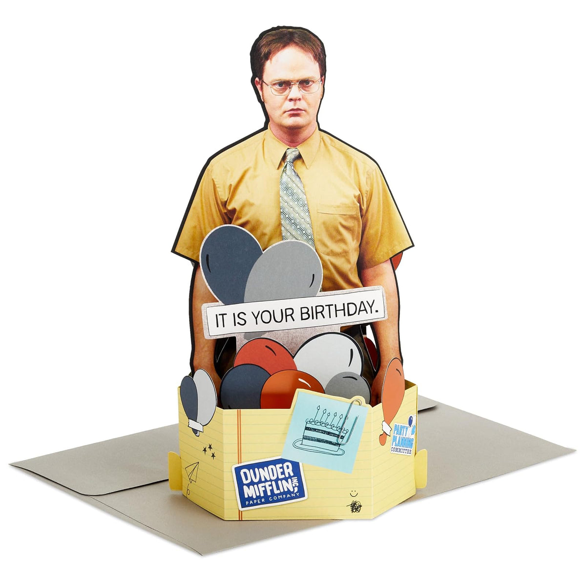 Hallmark Paper Wonder Tarjeta de cumpleaños emergente divertida (The Office, Dwight Schrute)