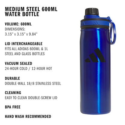 Adidas 18/8 - Botella de Agua aislada de Acero Inoxidable