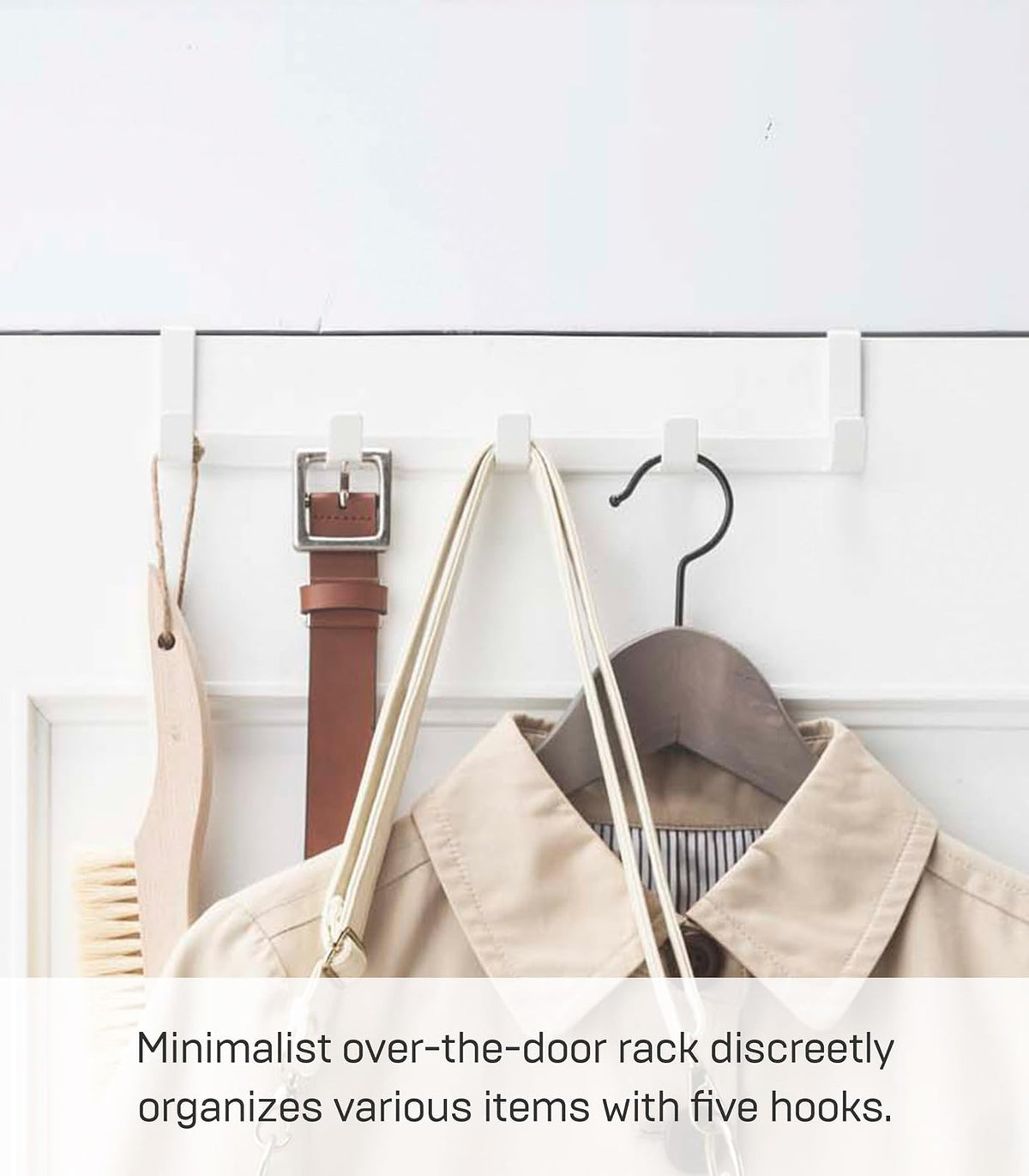 YAMAZAKI Home Smart Wide - Estante para puerta (ancho para el hogar), color blanco