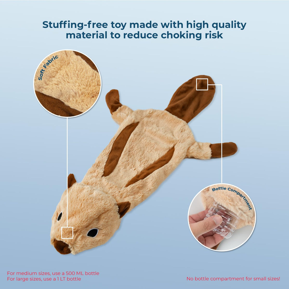 Best Pet Supplies - Juguete de Piel Divertida 2 en 1 para Perro, Ardilla, Grande