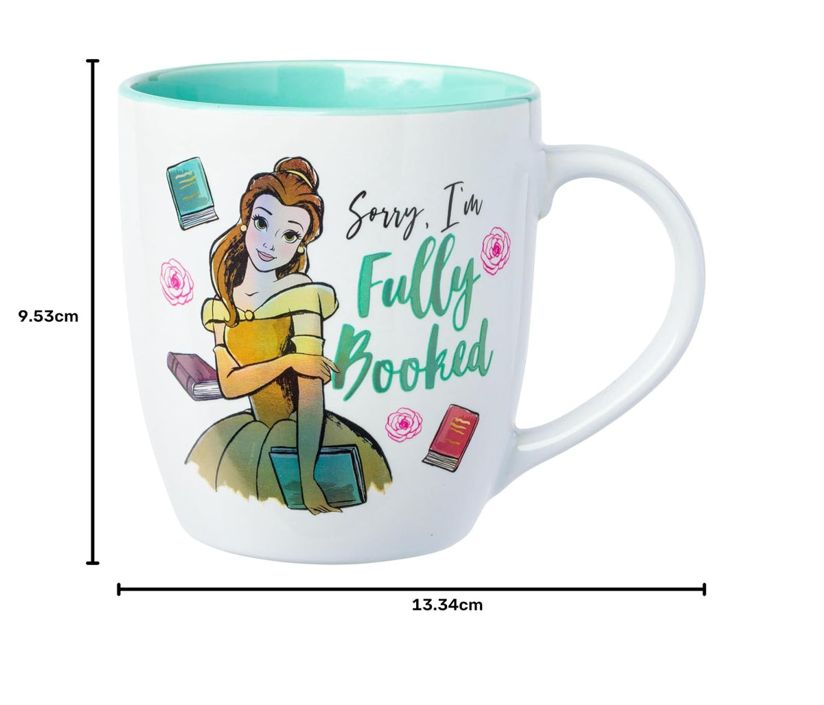 Silver Buffalo Princesa Disney La Bella y la Bestia Bella Lo siento, estoy completamente reservado Taza de cerámica, 18 onzas
