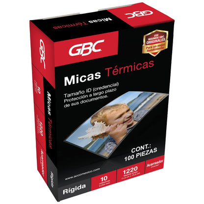 GBC Mica Térmica Rígida para Laminar 11 x 15.5 cm 10mil 100 Piezas