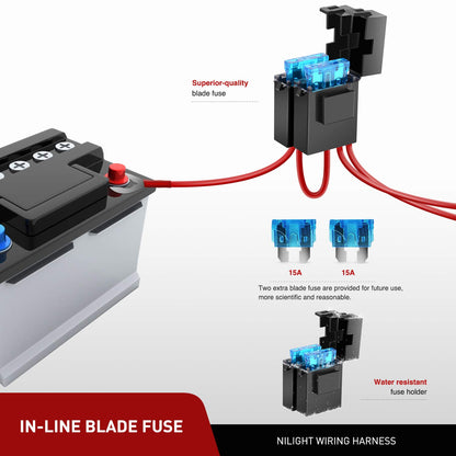 Nilight Kit de Arnés de Cableado para Barra de Doble Color Blanco/Ámbar, 16 AWG, 12 V, 10031W