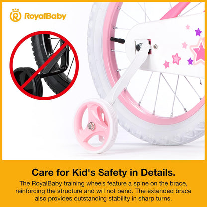 Royalbaby Stargirl - Bicicleta Infantil para niñas de 12 a 14 a 16 a 18 Pulgadas con Cesta para niños de 3 a 10 años