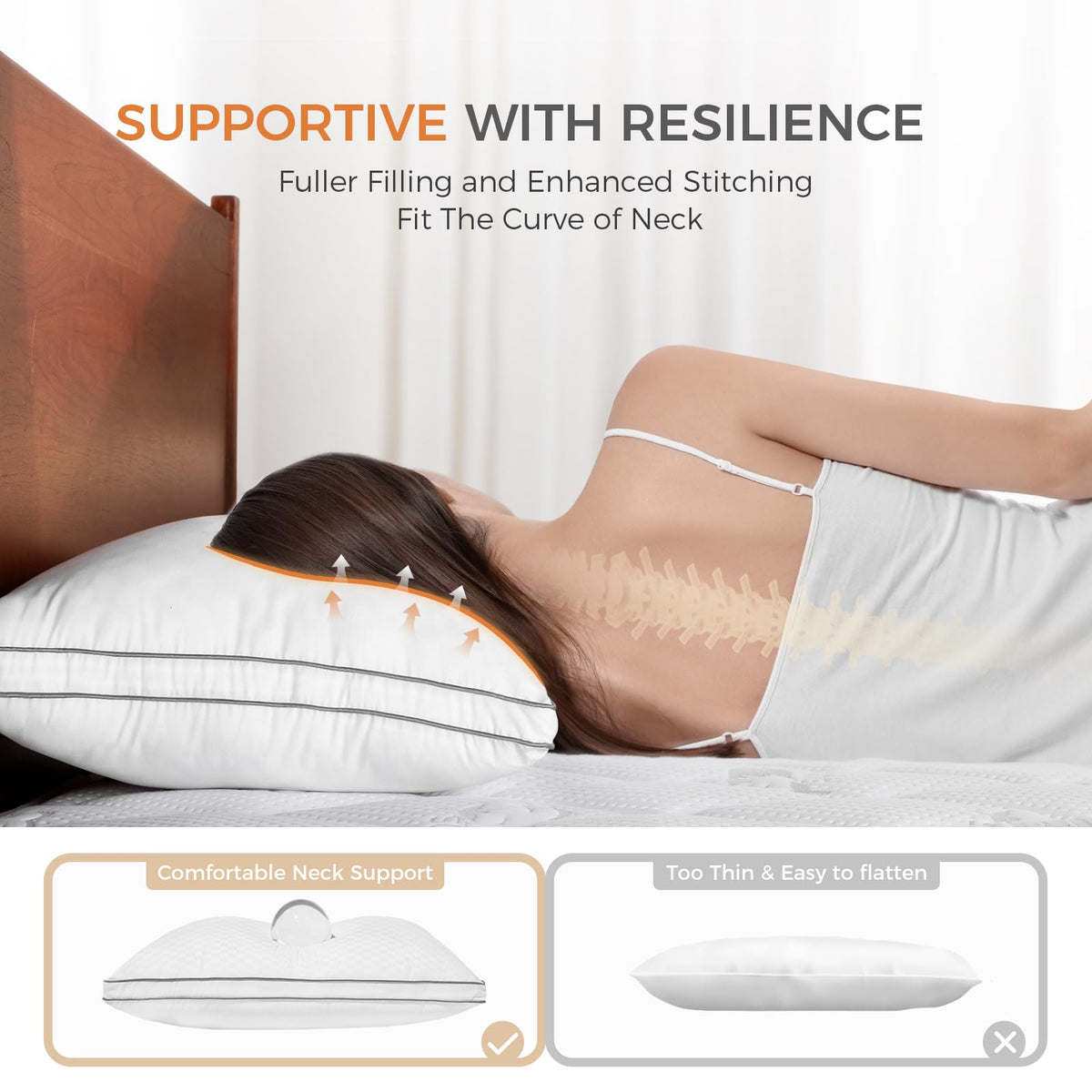 Sweetnight - Juego de 2 sillones de Dormitorio estándar, numerosos y Luminosos, para Hombre y Mujer, para Dormir Boca Abajo, por la Noche, tamaño 18 x 24