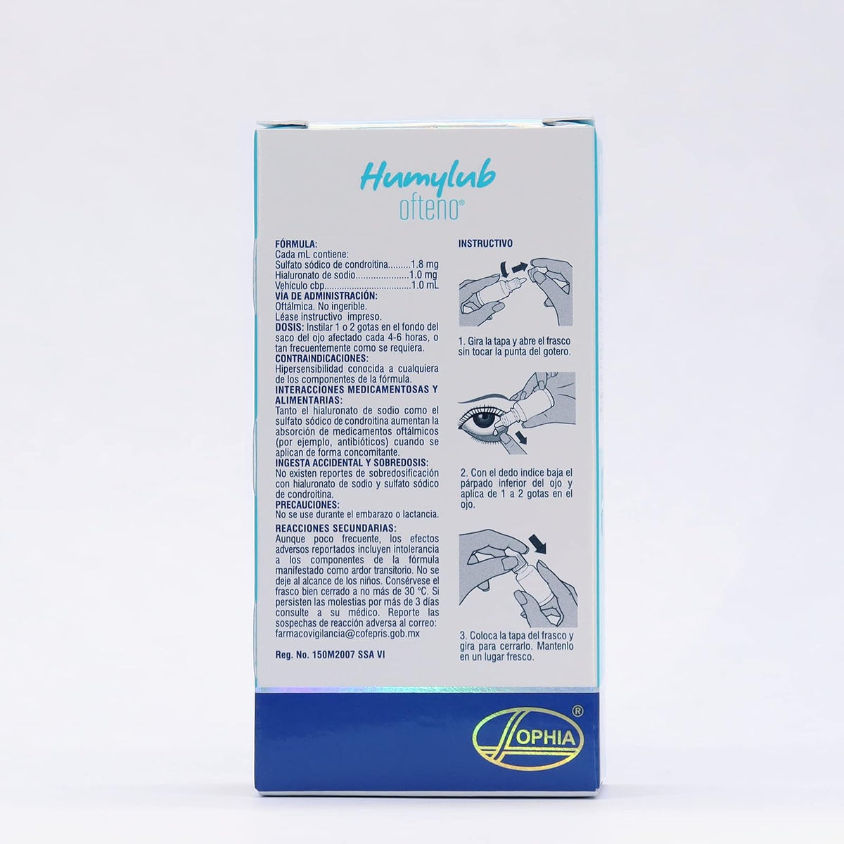 HUMYLUB OFTENO Gotas Oftálmicas Lubricantes con Hialuronato de Sodio y Condroitín Sulfato, Alivio Eficaz para Ojo Seco Leve a Moderado, Estabiliza Película Lagrimal, Frasco Gotero 15 ml