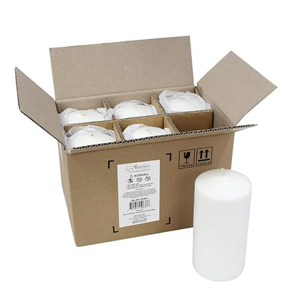 Stonebriar - Velas altas blancas sin perfume, pilares de vela de 65 horas, perfectas para decoración, bodas, emergencias, 3 x 6 pulgadas, 6 unidades