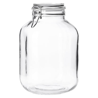 Borgonovo Primizie - Contenedor De Vidrio De 4250 Ml. Cristalería Italiana con Tapa Hermética Recipiente de Almacenamiento Alimentos Para Especias