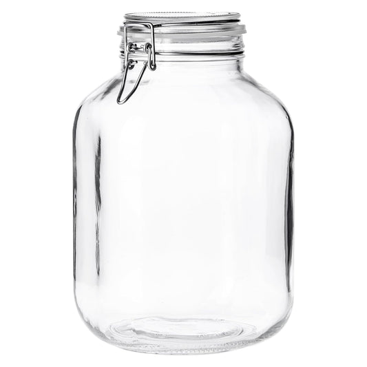 Borgonovo Primizie - Contenedor De Vidrio De 4250 Ml. Cristalería Italiana con Tapa Hermética Recipiente de Almacenamiento Alimentos Para Especias
