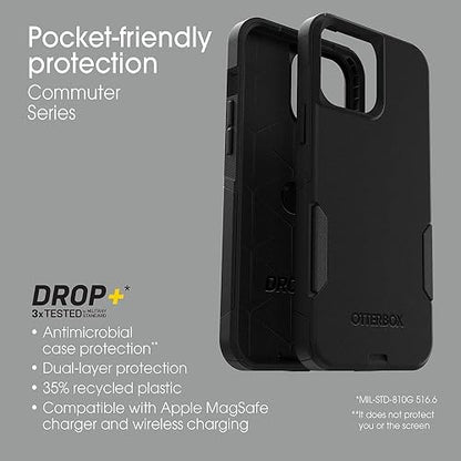 Otterbox Funda para iPhone 13 Pro MAX Y iPhone 12 Pro MAX Commuter Series, Delgada Y Resistente, Apta para El Bolsillo, con Protección para Puertos Negro