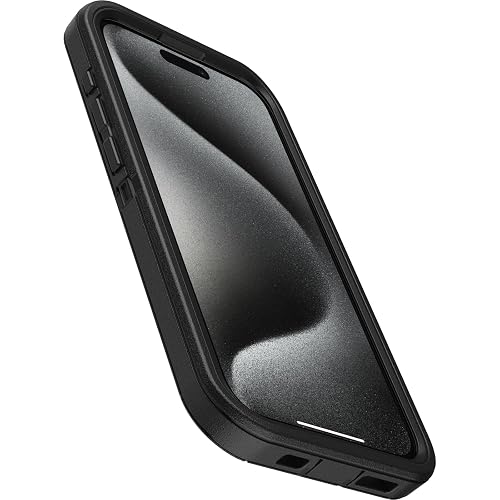 OtterBox - Funda para iPhone 15 Pro (Solamente) Defender Series, Color Negro, sin visualización, Resistente y Duradero, con protección de Puerto, Incluye Soporte de Clip de Funda
