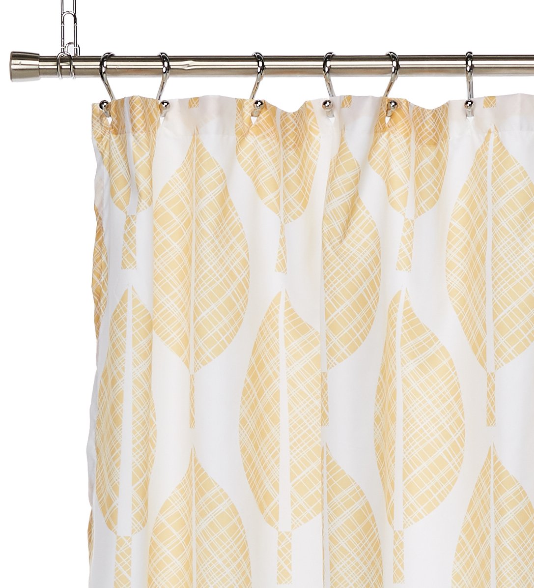 Madison Park Essentials Central Park Design - Cortinas de Ducha Modernas, botánicas, Casuales, para baño, 72 x 72 cm, Color Amarillo/Aguamarina, 72 x 72 cm