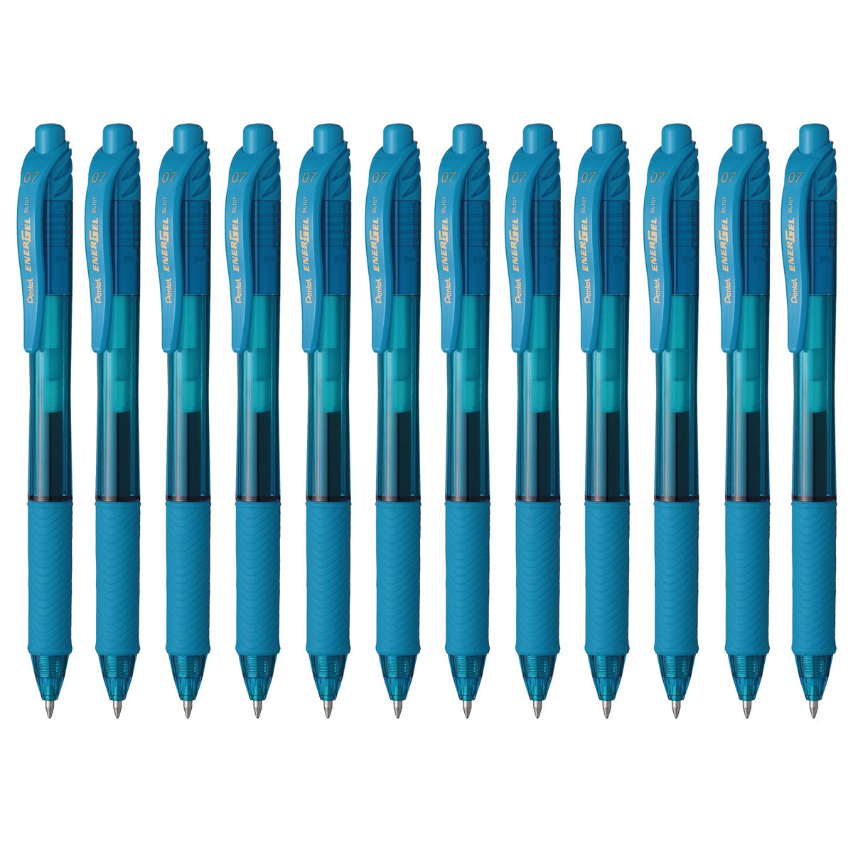 Pentel EnerGel-X Bolígrafo Retráctil Tinta Líquida Gel Punta 0.7 mm - Paquete de 12 unidades - 0,7 mm - Azul