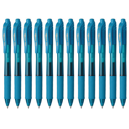 Pentel EnerGel-X Bolígrafo Retráctil Tinta Líquida Gel Punta 0.7 mm - Paquete de 12 unidades - 0,7 mm - Azul