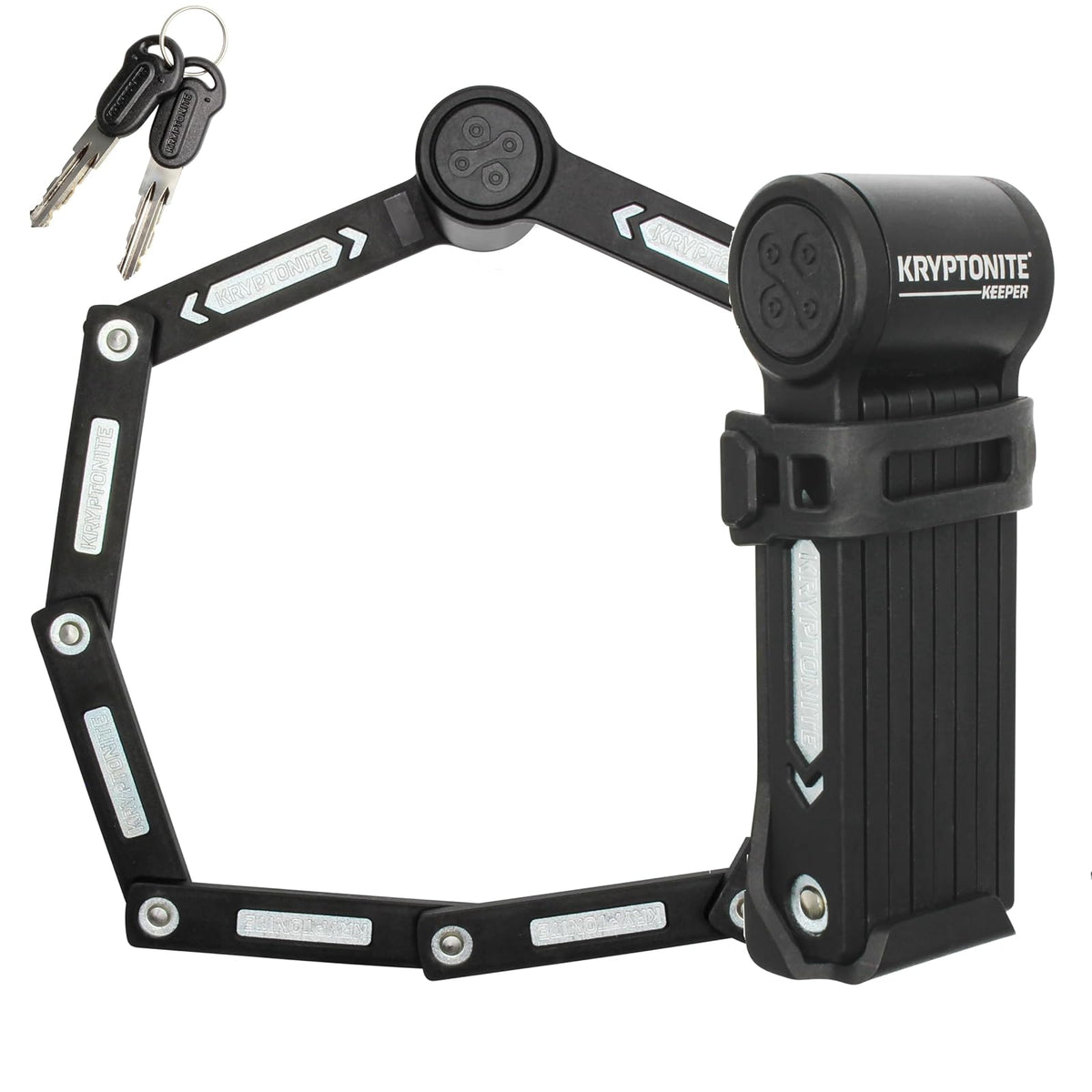 Kryptonite Keeper - Mini cerradura plegable para bicicleta, compacto, ligero, de alta seguridad, antirrobo, plegable, con 2 llaves y soporte para eléctricas, scooter, de montaña,