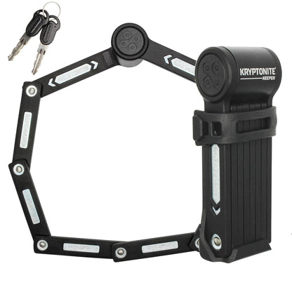 Kryptonite Keeper - Mini cerradura plegable para bicicleta, compacto, ligero, de alta seguridad, antirrobo, plegable, con 2 llaves y soporte para eléctricas, scooter, de montaña,