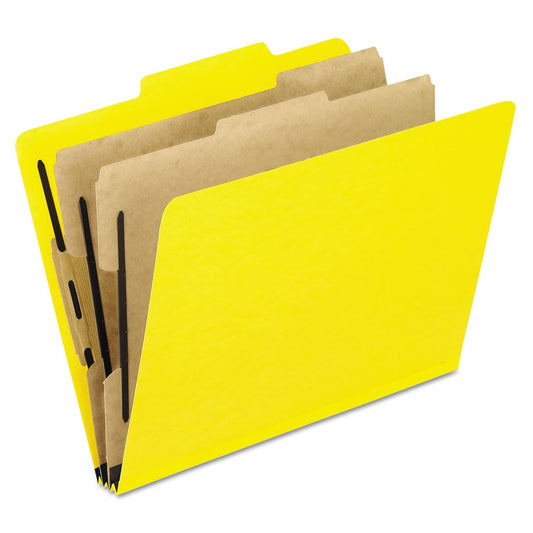 Pendaflex Carpetas de clasificación de color resistente a la humedad, tamaño de letra, 2 separadores, verde, 2/5 corte, 10/BX (1257GR), Amarillo, Carta
