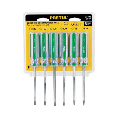 Pretul DT-6P, Juego de 6 desarmadores Torx mango de PVC