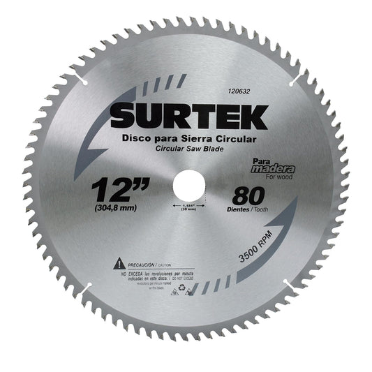 Surtek 120602 Disco para sierra circular para corte madera 40 dientes, 7-1/4"