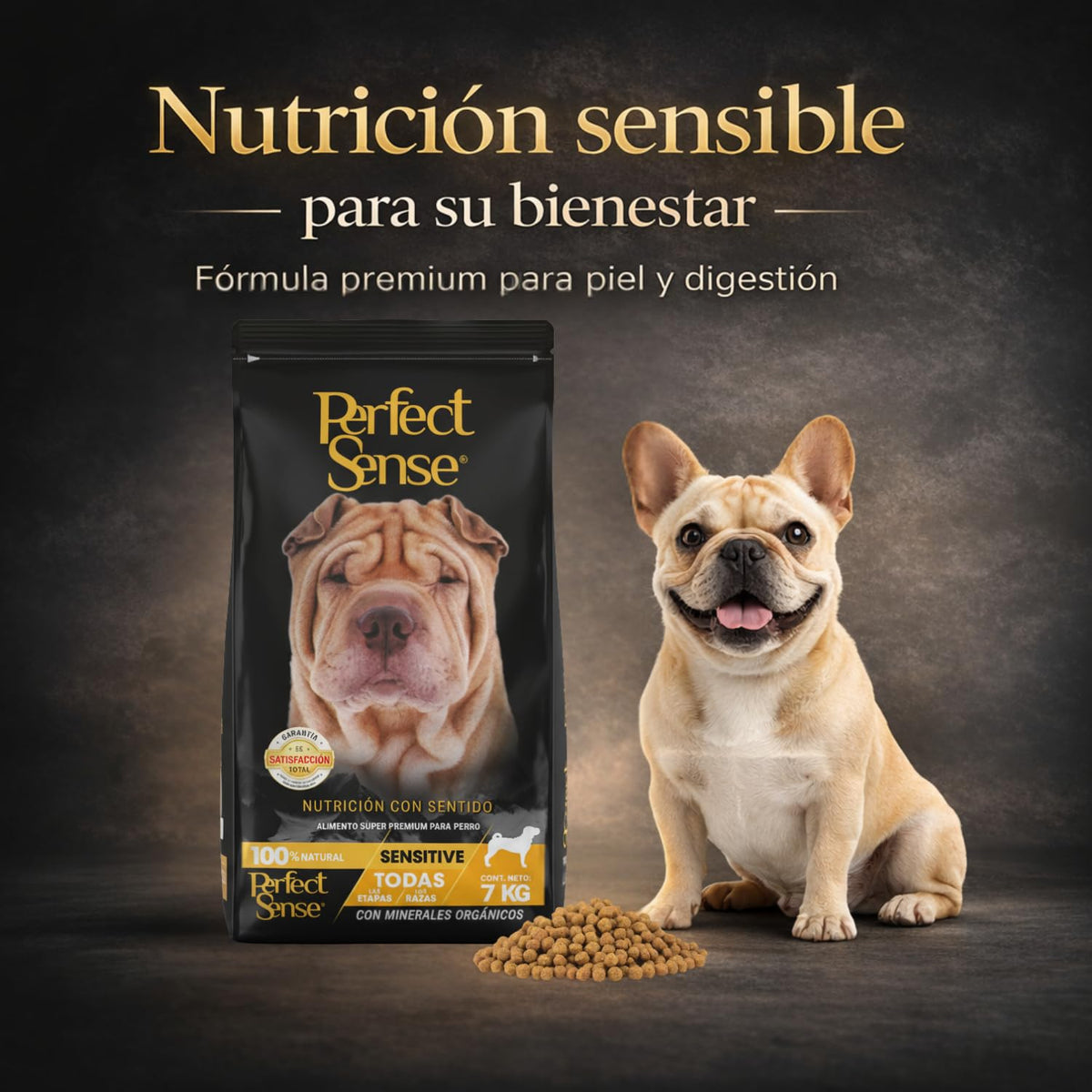 Perfect Sense Sensitive Alimento Seco para Perros Adultos con Piel y Digestión Sensible, Salmón y Pollo, 7 kg