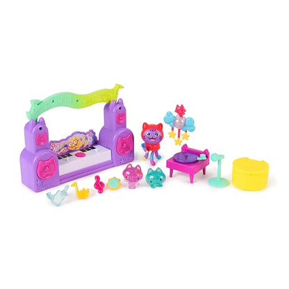 Gabby's Dollhouse: The Movie, Set de Fiesta gatástico con DJ Catnip, 2 Figuras de Gato Borrador y Accesorios, Juguetes para niños y niñas a Partir de 3 años