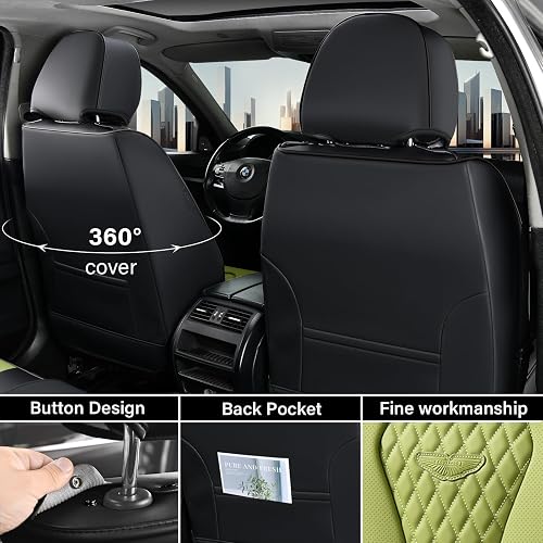 Coverado Seat Covers Juego Completo de Funda para Asiento de Automóvil Verde