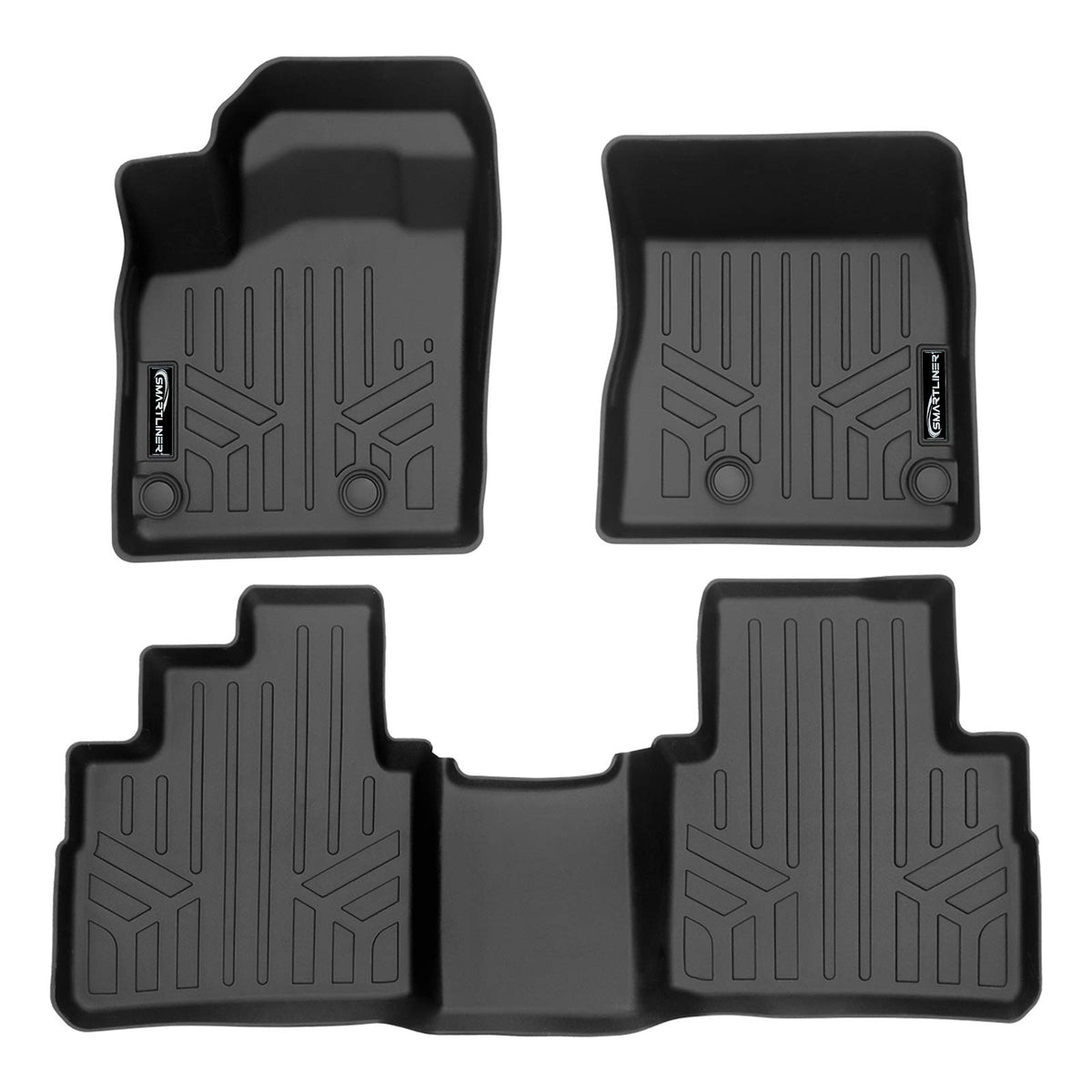 SMARTLINER - Juego de 2 hileras de Alfombrillas de Ajuste Personalizado para Todo Tipo de Clima, Compatible con Nissan Rogue 2021-2025