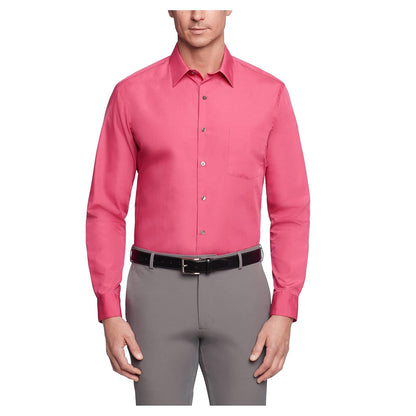 Van Heusen Camisa de Vestir Manga Larga para Hombre, Ajuste Regular - Desert Rose - 15.5cm Cuello 32cm-33cm Manga