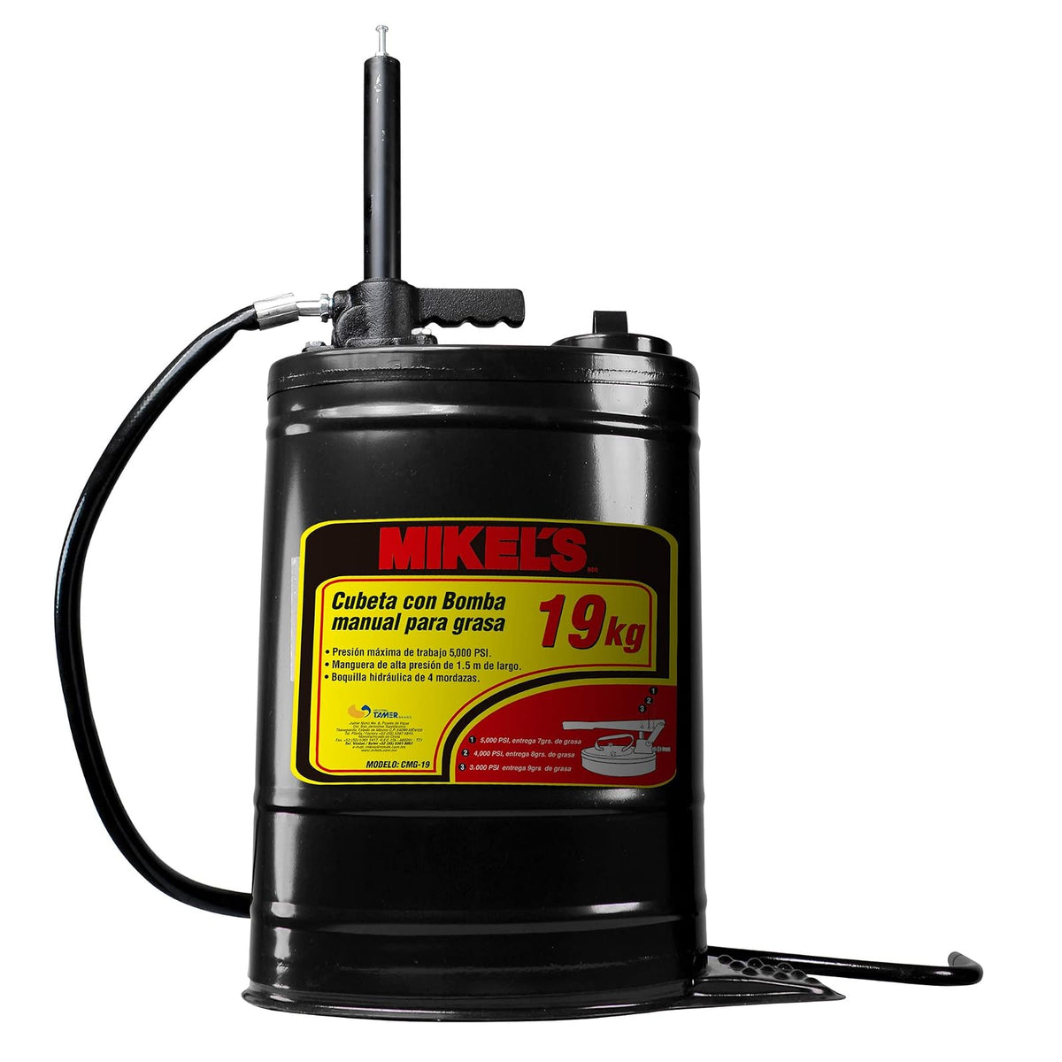 MIKEL´S Cubeta con Bomba Manual para Aceite Gallinita