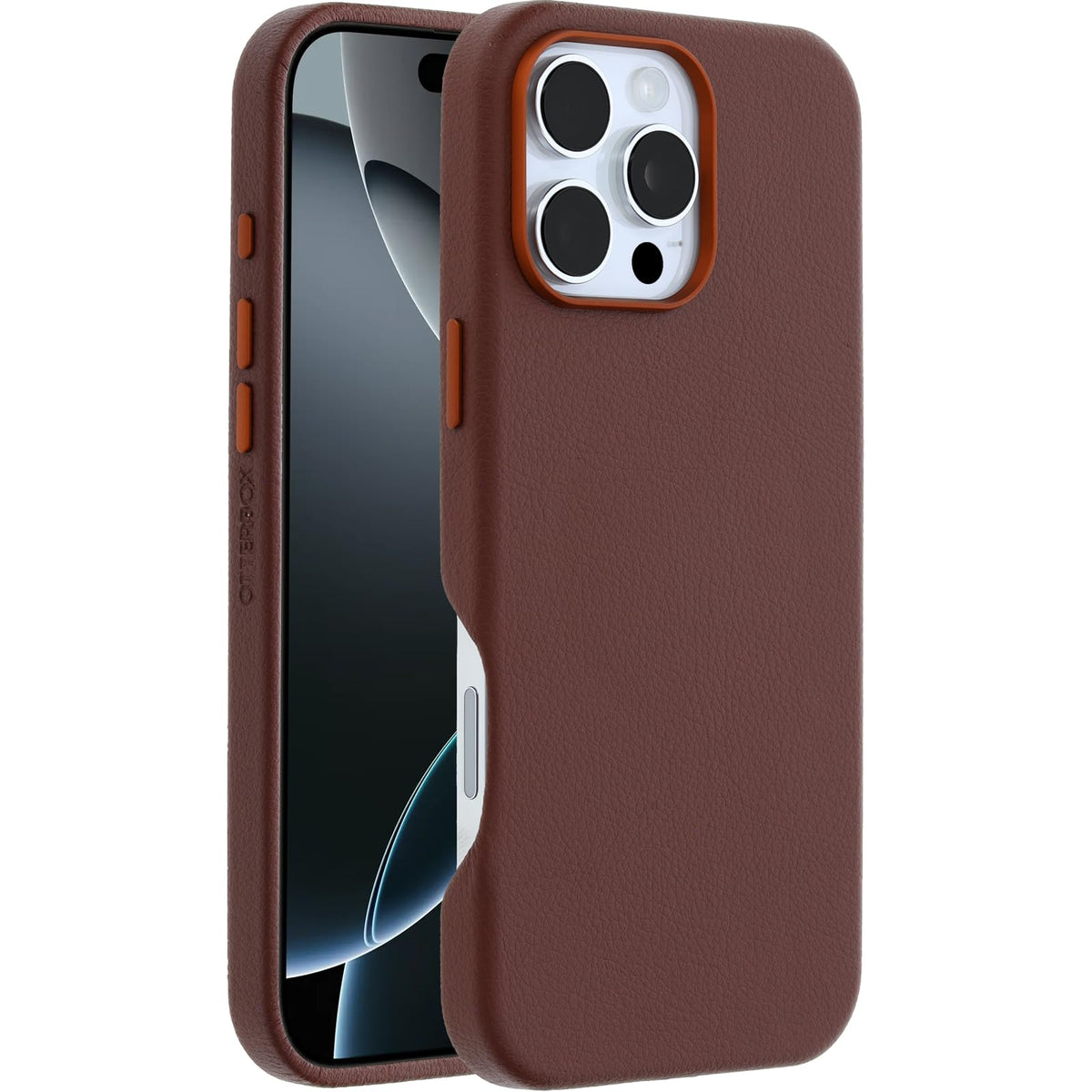 OtterBox iPhone 16 Pro MAX Symmetry Series - Piel de Cactus para MagSafe - Adobe Brown