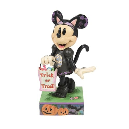 Enesco Disney Traditions Collection by Jim Shore - Figura de Disfraz de Gato Negro de Minnie Mouse - Figura de Resina de Piedra Pintada a Mano Hecha a Mano de Disney Halloween coleccionables, Estatua
