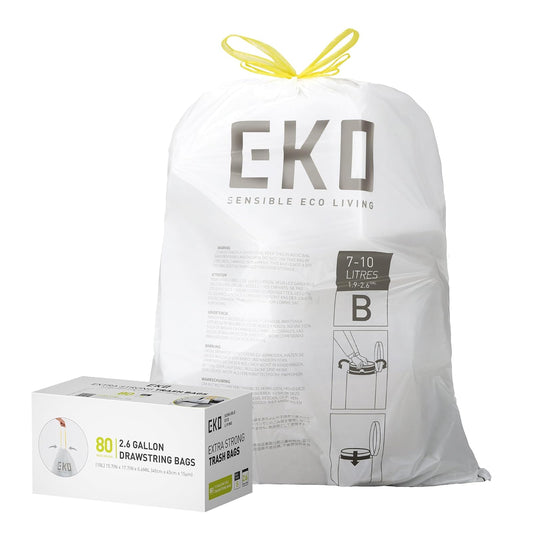 EKO Bolsas de Basura extrafuertes con cordón Tamaño B. 7-10 Litros. 80 unidades