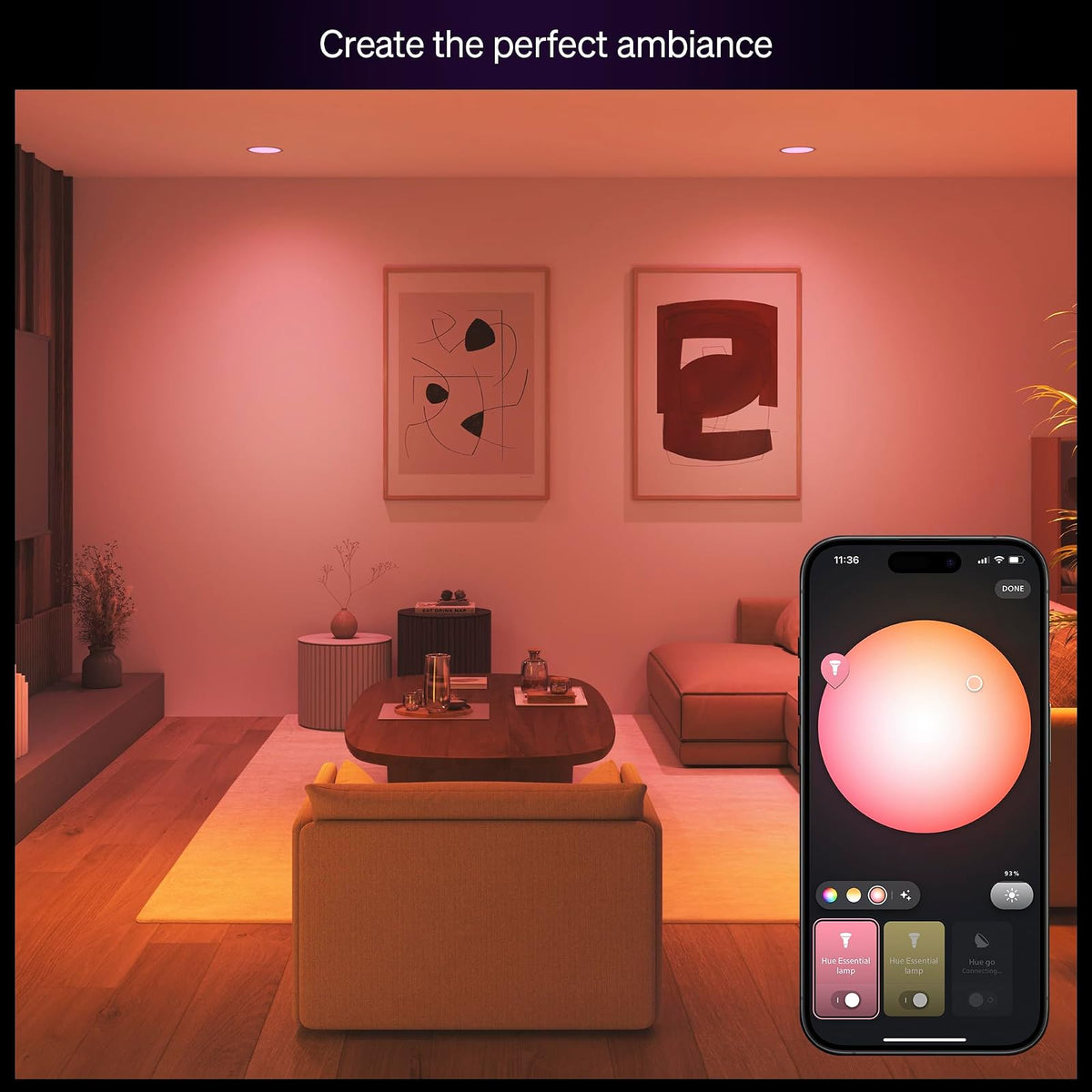 Philips Hue Essential Smart LED BR30 - Paquete de 1 foco LED BR30, color blanco y ambiente de color, E26, 7.2W, 2200K-6500K, 650 lúmenes, regulable, funciona con Alexa, Google Assistant, Apple Home