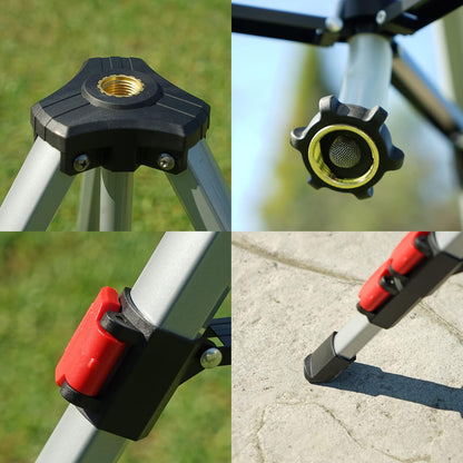 Eden 94157 Pro - Trípode telescópico de Metal (5 Libras), aspersor de Impulso de latón con Juego de iniciación de conexión rápida Premium, riego de hasta 6.360 Metros Cuadrados Pies