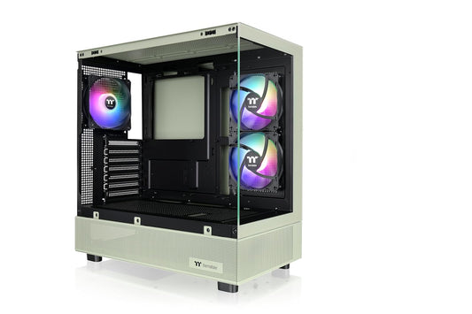 Thermaltake View 270 Plus TG ARGB Matcha Green Mid Tower E-ATX; Ventiladores ARGB de 3 x 120 mm incluidos; Soporte de radiador de hasta 360 mm; Panel de Vidrio Templado Doble Frontal y Lateral;