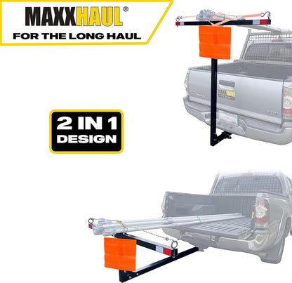 MaxxHaul 70229 - Extensor de Cama para camioneta, Capacidad de 350 Libras para Escalera, Estante, Canoa, Kayak, Tubos Largos y Madera, Negro, 53 x 17 x 2.5 Pulgadas