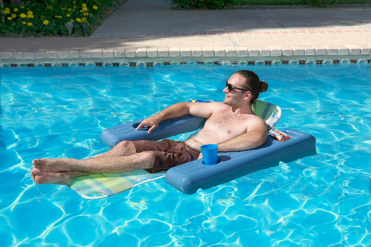 Poolmaster Caribbean - Silla Flotante Retro para Piscina, para Adultos, a Cuadros